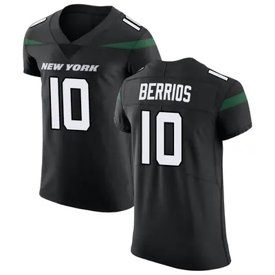 Men's Elite Braxton Berrios New York Jets Black Stealth Vapor Untouchable Jersey