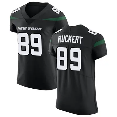 Men's Elite Jeremy Ruckert New York Jets Black Stealth Vapor Untouchable Jersey