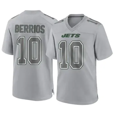 Men's Game Braxton Berrios New York Jets Gray Atmosphere Fashion Jersey