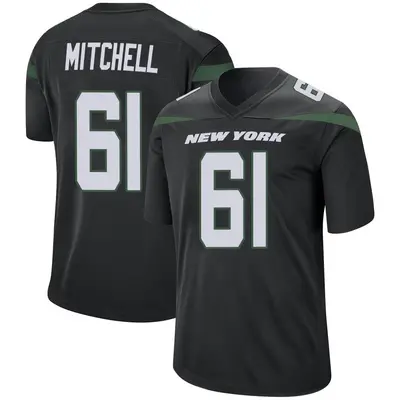 Men's Game Max Mitchell New York Jets Black Stealth Jersey