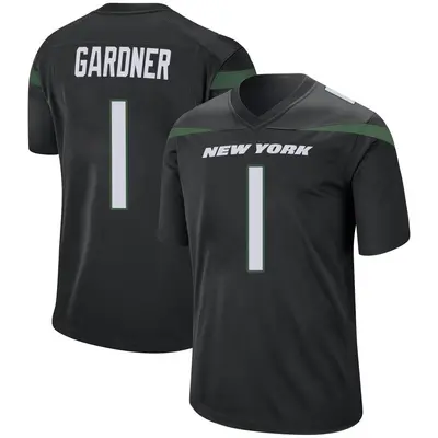 Men's Game Sauce Gardner New York Jets Black Stealth Jersey