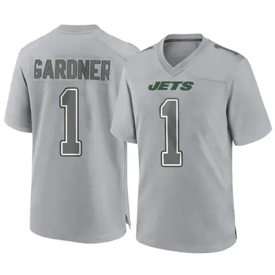 Men's Game Sauce Gardner New York Jets Gray Atmosphere Fashion Jersey