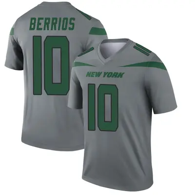 Men's Legend Braxton Berrios New York Jets Gray Inverted Jersey