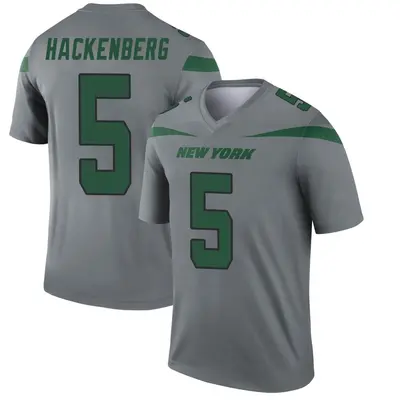 Men's Legend Christian Hackenberg New York Jets Gray Inverted Jersey
