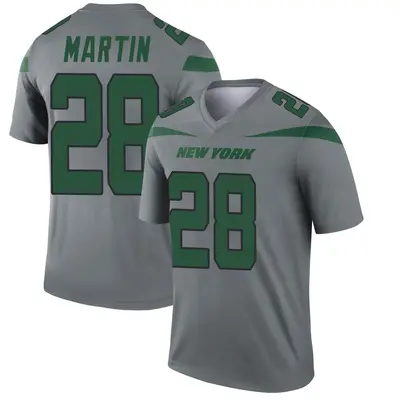 Men's Legend Curtis Martin New York Jets Gray Inverted Jersey