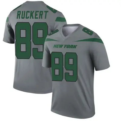 Men's Legend Jeremy Ruckert New York Jets Gray Inverted Jersey