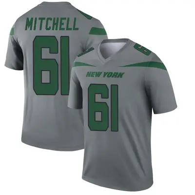 Men's Legend Max Mitchell New York Jets Gray Inverted Jersey