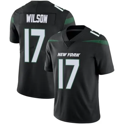 Men's Limited Garrett Wilson New York Jets Black Stealth Vapor Jersey