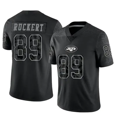 Men's Limited Jeremy Ruckert New York Jets Black Reflective Jersey