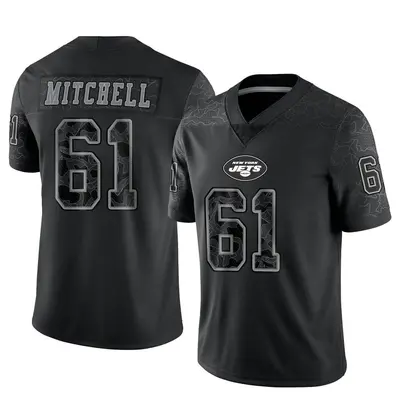 Men's Limited Max Mitchell New York Jets Black Reflective Jersey