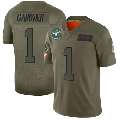 Men's Limited Sauce Gardner New York Jets Camo 2019 Salute to Service Jersey