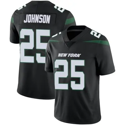 Men's Limited Ty Johnson New York Jets Black Stealth Vapor Jersey