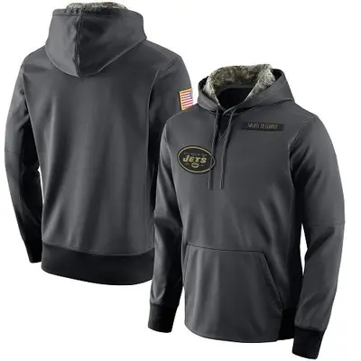 Men's New York Jets Anthracite Salute to Service Player Performance Hoodie