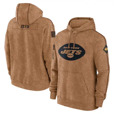 Men's New York Jets Brown 2023 Salute to Service Club Pullover Hoodie