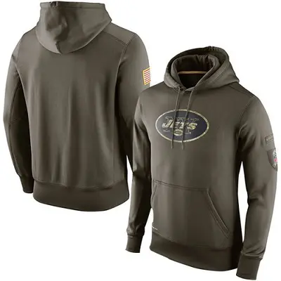 Men's New York Jets Olive Salute to Service KO Performance Hoodie
