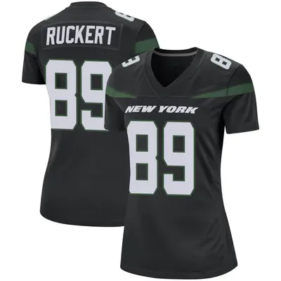 Women's Game Jeremy Ruckert New York Jets Black Stealth Jersey