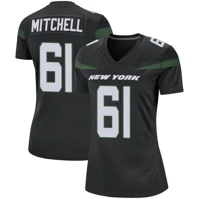 Women's Game Max Mitchell New York Jets Black Stealth Jersey