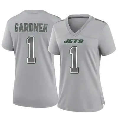 Women's Game Sauce Gardner New York Jets Gray Atmosphere Fashion Jersey
