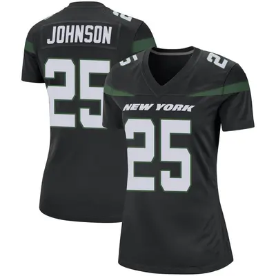 Women's Game Ty Johnson New York Jets Black Stealth Jersey