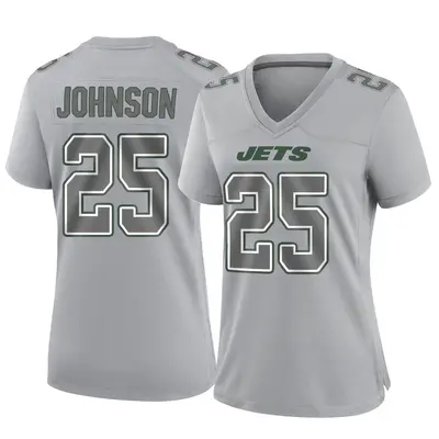 Women's Game Ty Johnson New York Jets Gray Atmosphere Fashion Jersey
