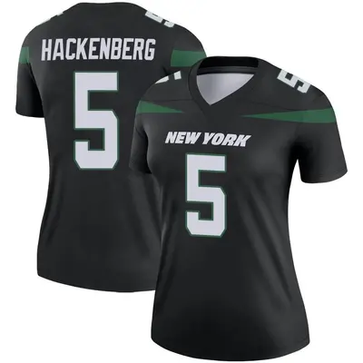 Women's Legend Christian Hackenberg New York Jets Black Stealth Color Rush Jersey