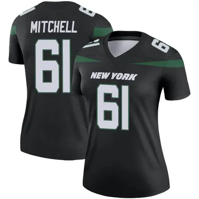 Women's Legend Max Mitchell New York Jets Black Stealth Color Rush Jersey