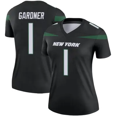 Women's Legend Sauce Gardner New York Jets Black Stealth Color Rush Jersey
