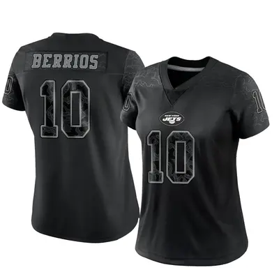 Women's Limited Braxton Berrios New York Jets Black Reflective Jersey