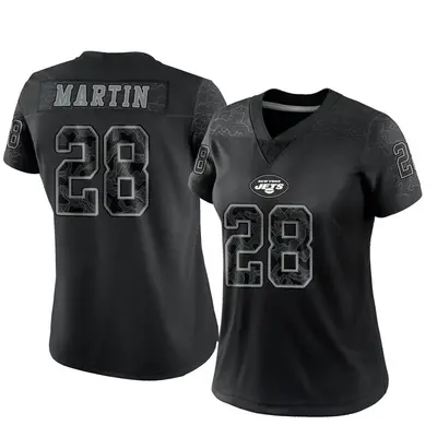 Women's Limited Curtis Martin New York Jets Black Reflective Jersey