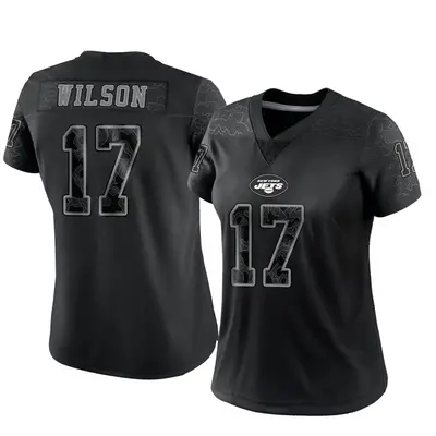 Women's Limited Garrett Wilson New York Jets Black Reflective Jersey