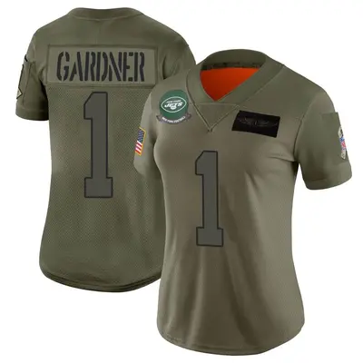 Women's Limited Sauce Gardner New York Jets Camo 2019 Salute to Service Jersey