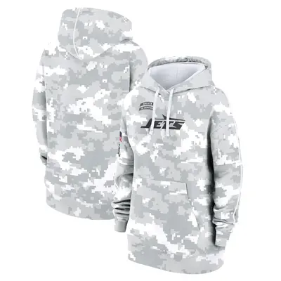 Women's New York Jets Arctic Camo 2024 Salute To Service Club Fleece Pullover Hoodie