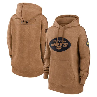 Women's New York Jets Brown 2023 Salute to Service Pullover Hoodie